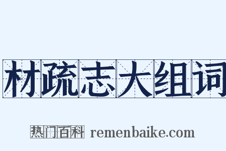 材疏志大组词是什么意思的图片
